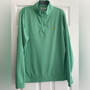 The Masters. Peter Millar Green Checkered Quarter-Zip Pullover.